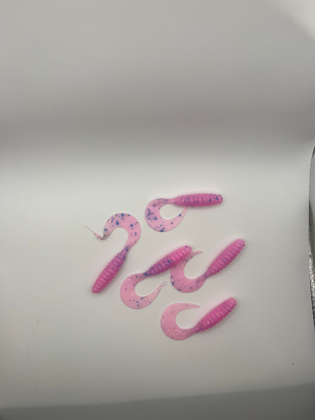 Blue Bubble Gum 3 IN. Curly Tail Swim Baits - 8 Pack