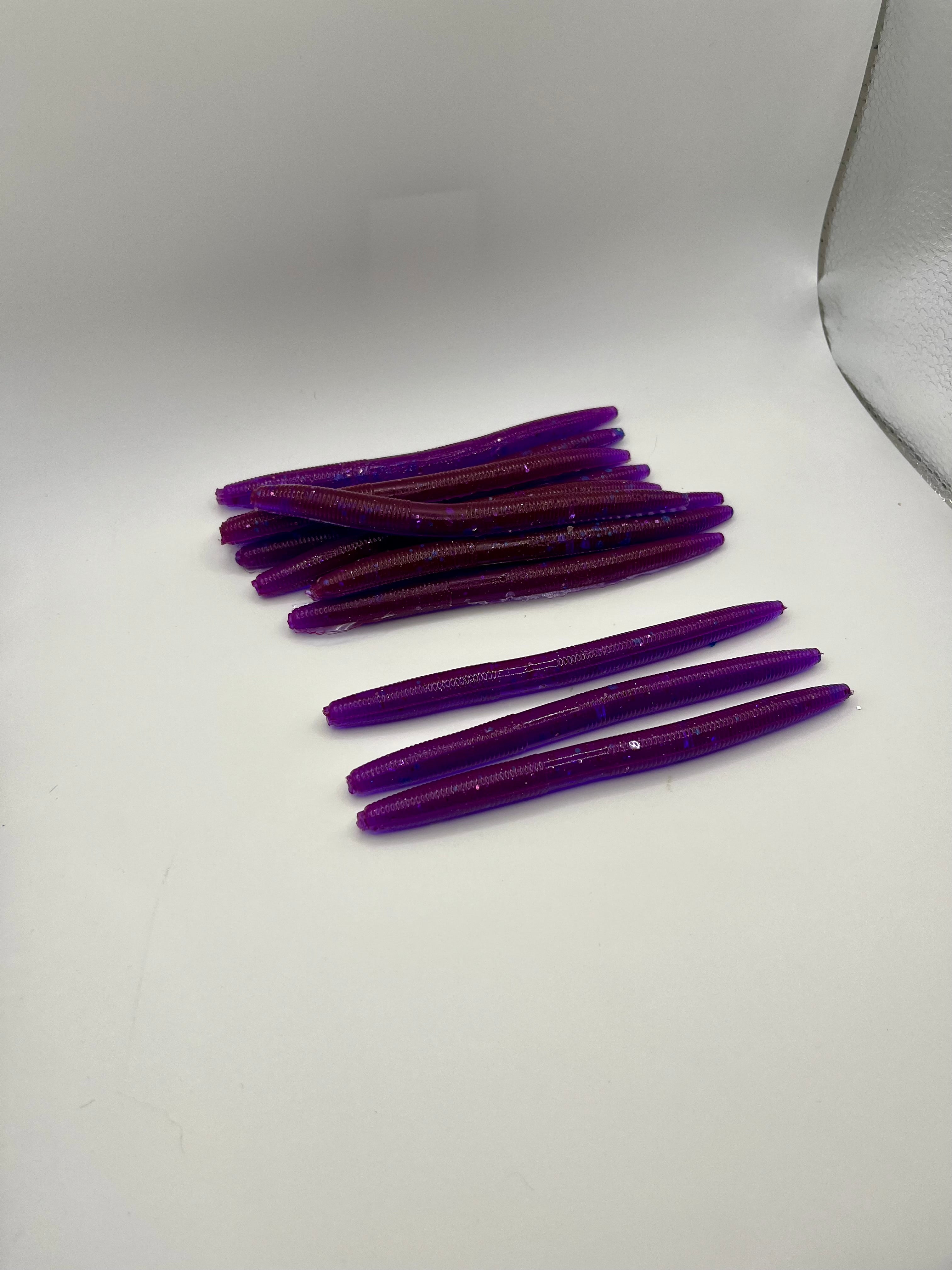 June Bug Purple 5in Worm - 8 Pack
