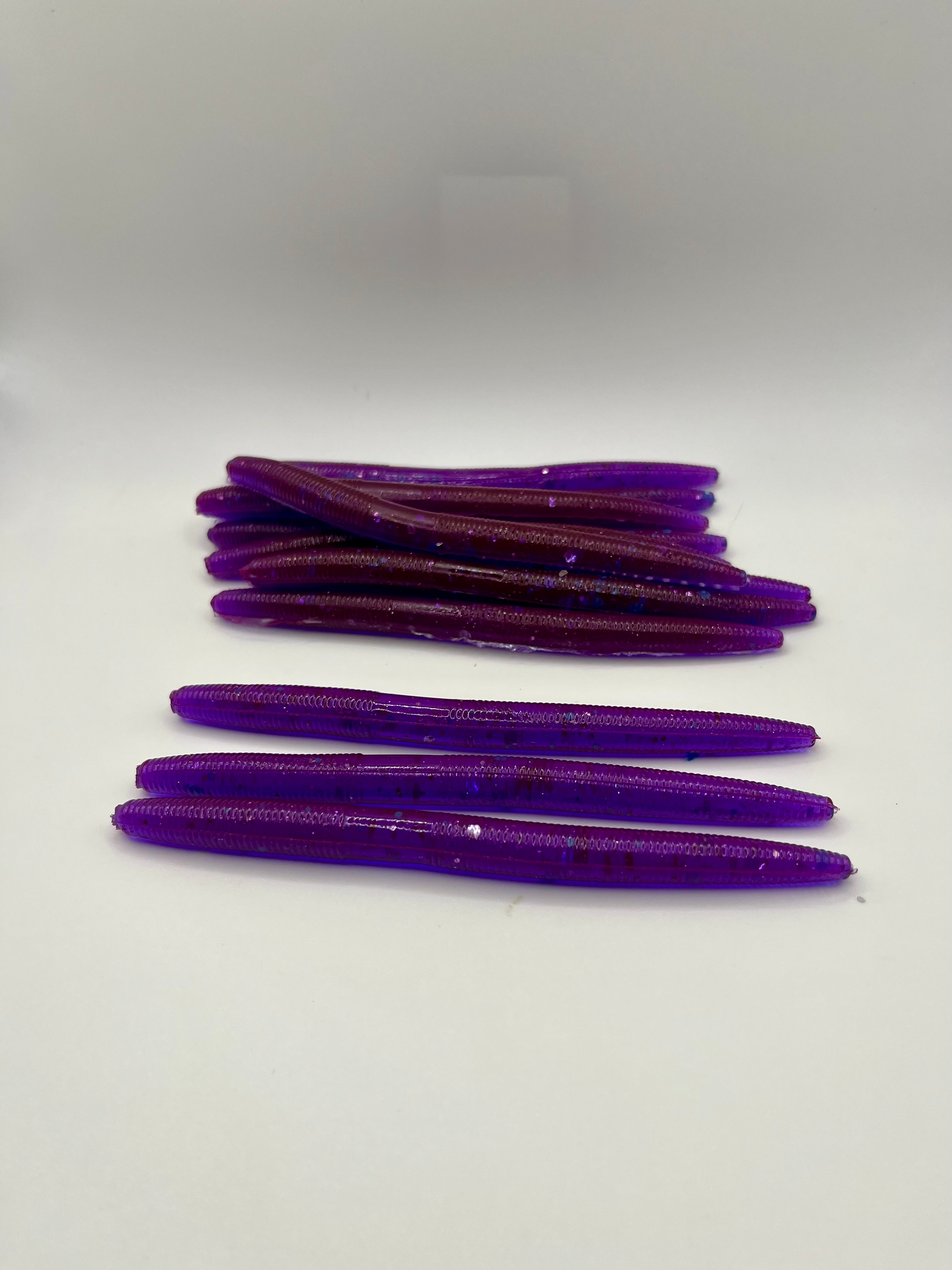 June Bug Purple 5in Worm - 8 Pack