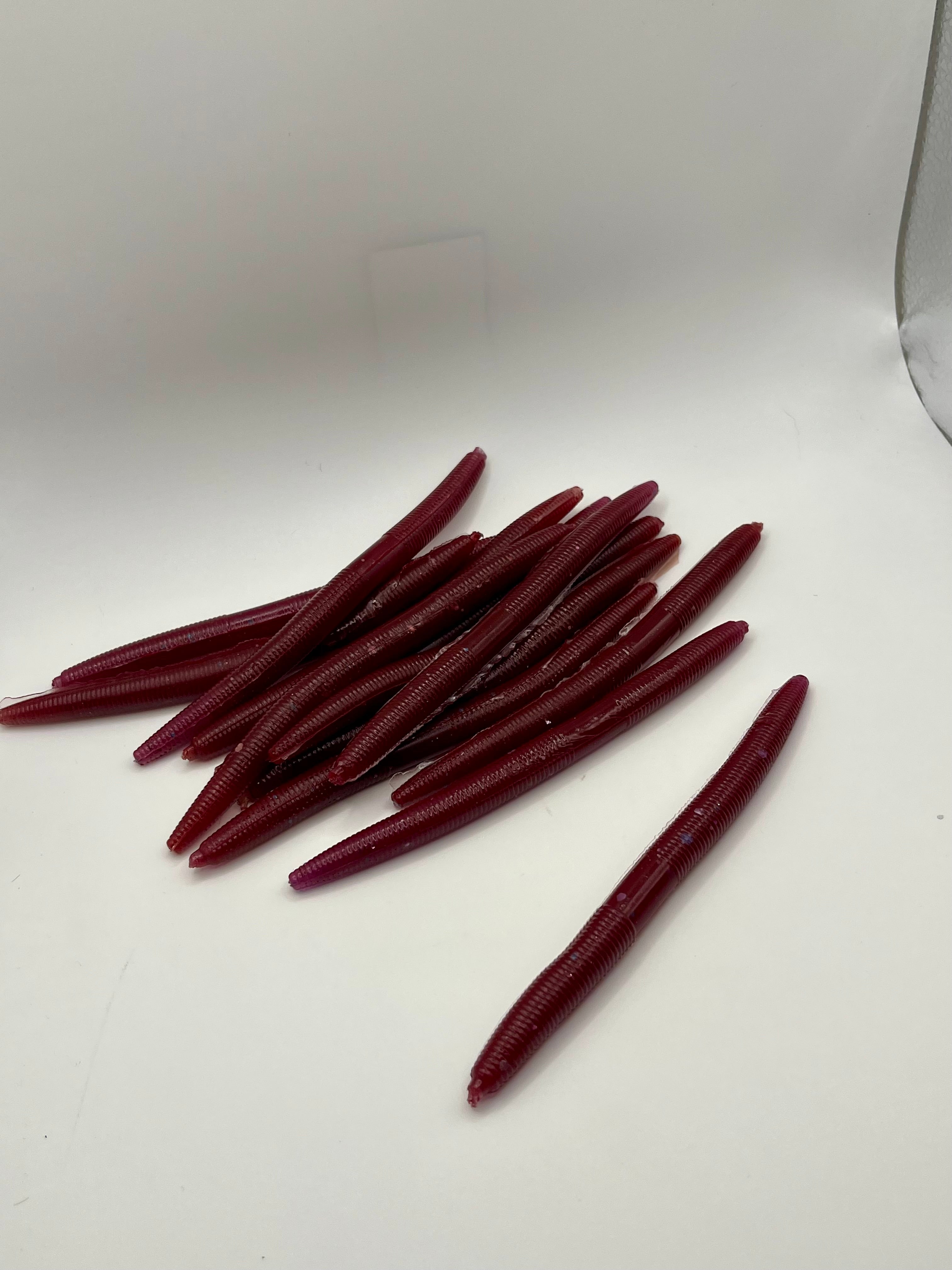 Shark Bait Red Worm- 8 Pack - 8 Worms Per Pack