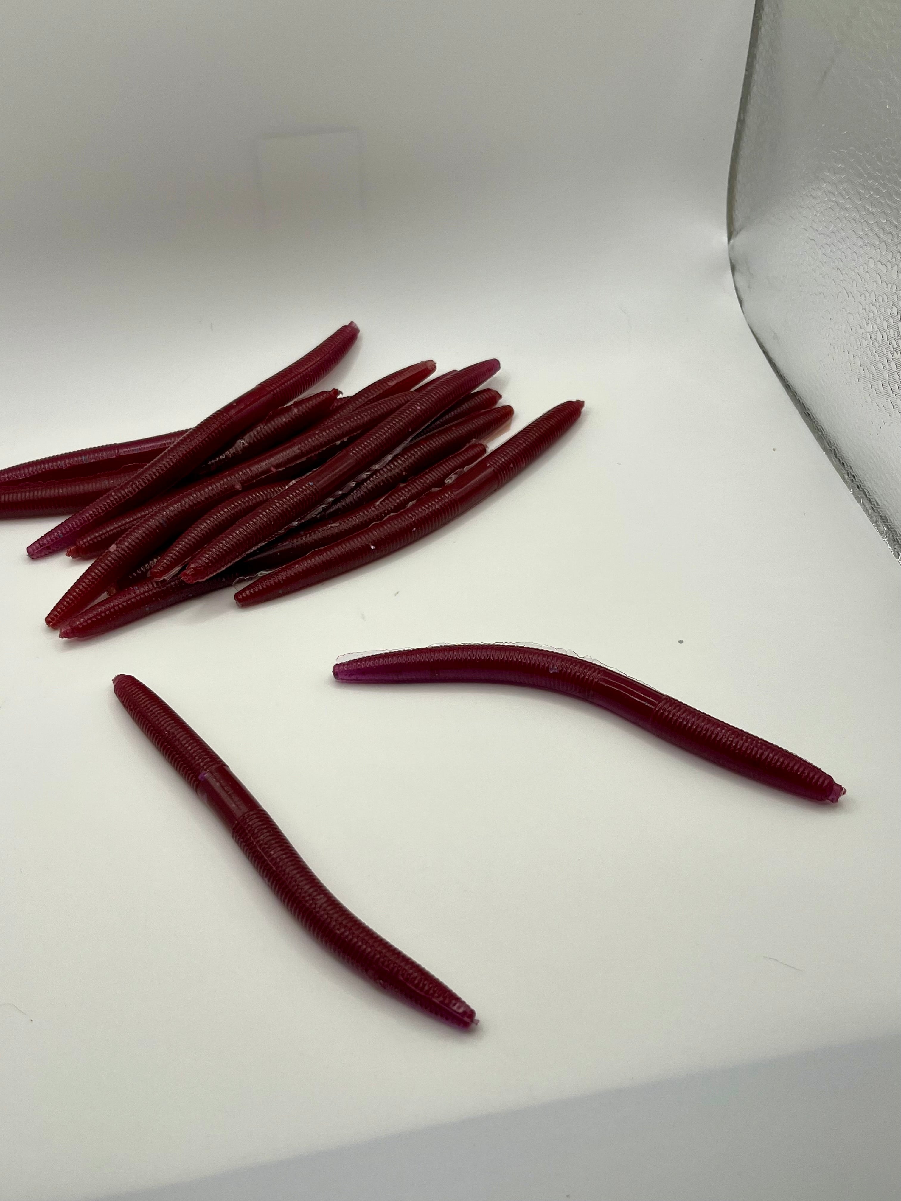 Shark Bait Red Worm- 8 Pack - 8 Worms Per Pack