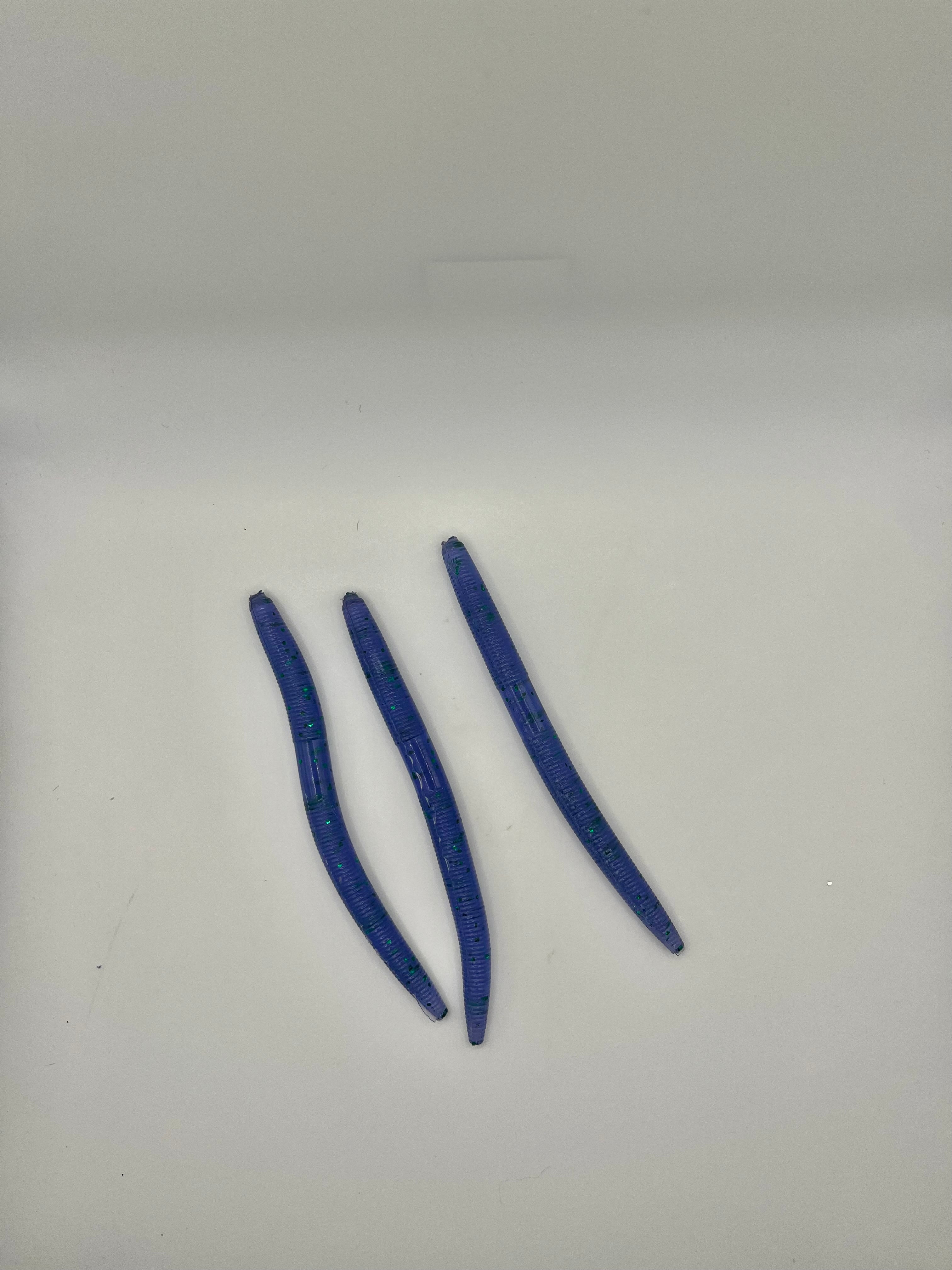 Blue Grape 5in Fishing Worm - 8 Pack Soft Plastic Lures for Enhanced Fishing Trips & Versatile Techniques