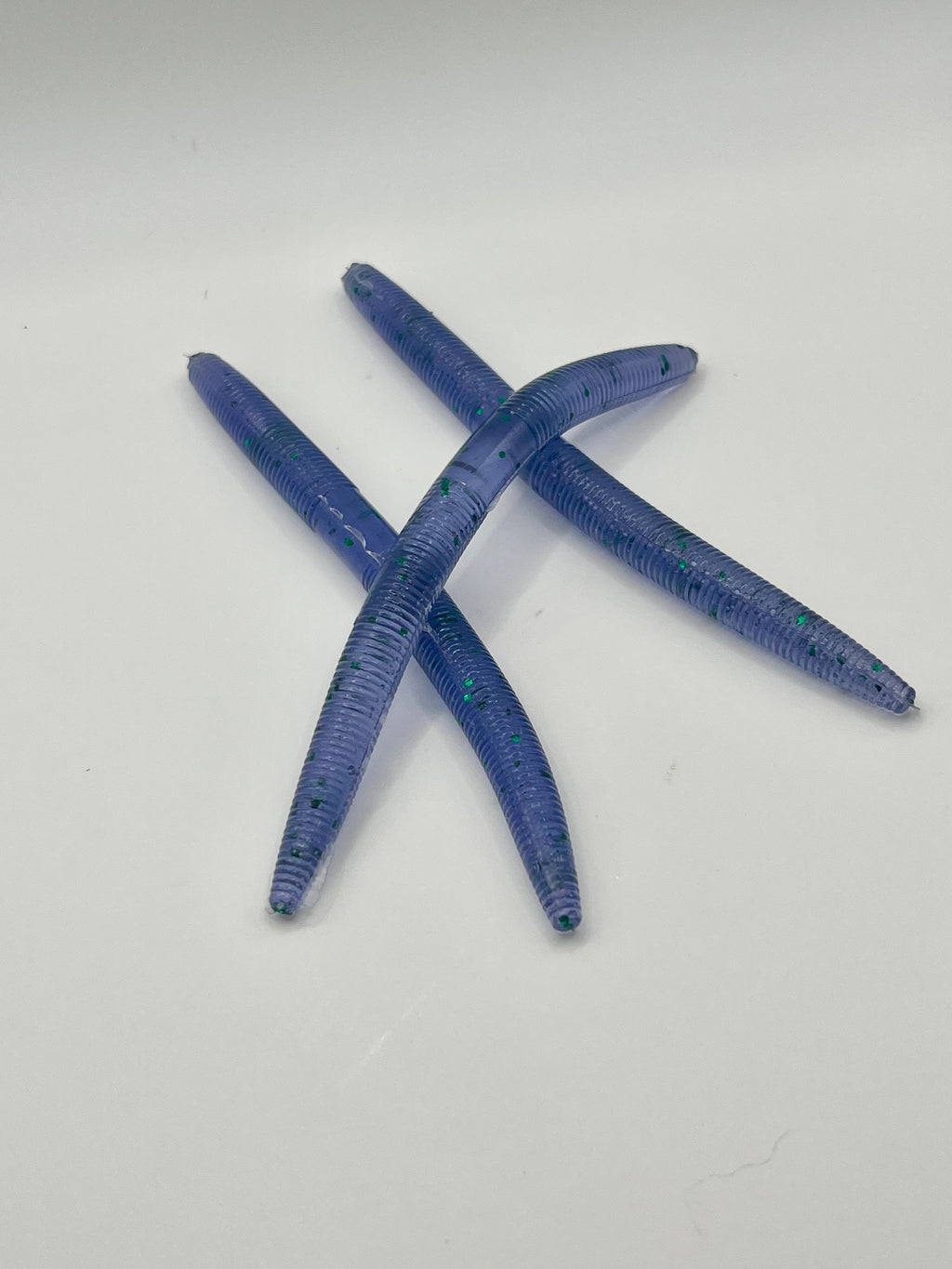 Blue Grape 5in Fishing Worm - 8 Pack Soft Plastic Lures for Enhanced Fishing Trips & Versatile Techniques