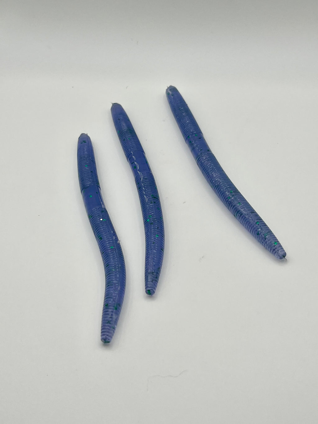 Blue Grape 5in Fishing Worm - 8 Pack Soft Plastic Lures for Enhanced Fishing Trips & Versatile Techniques