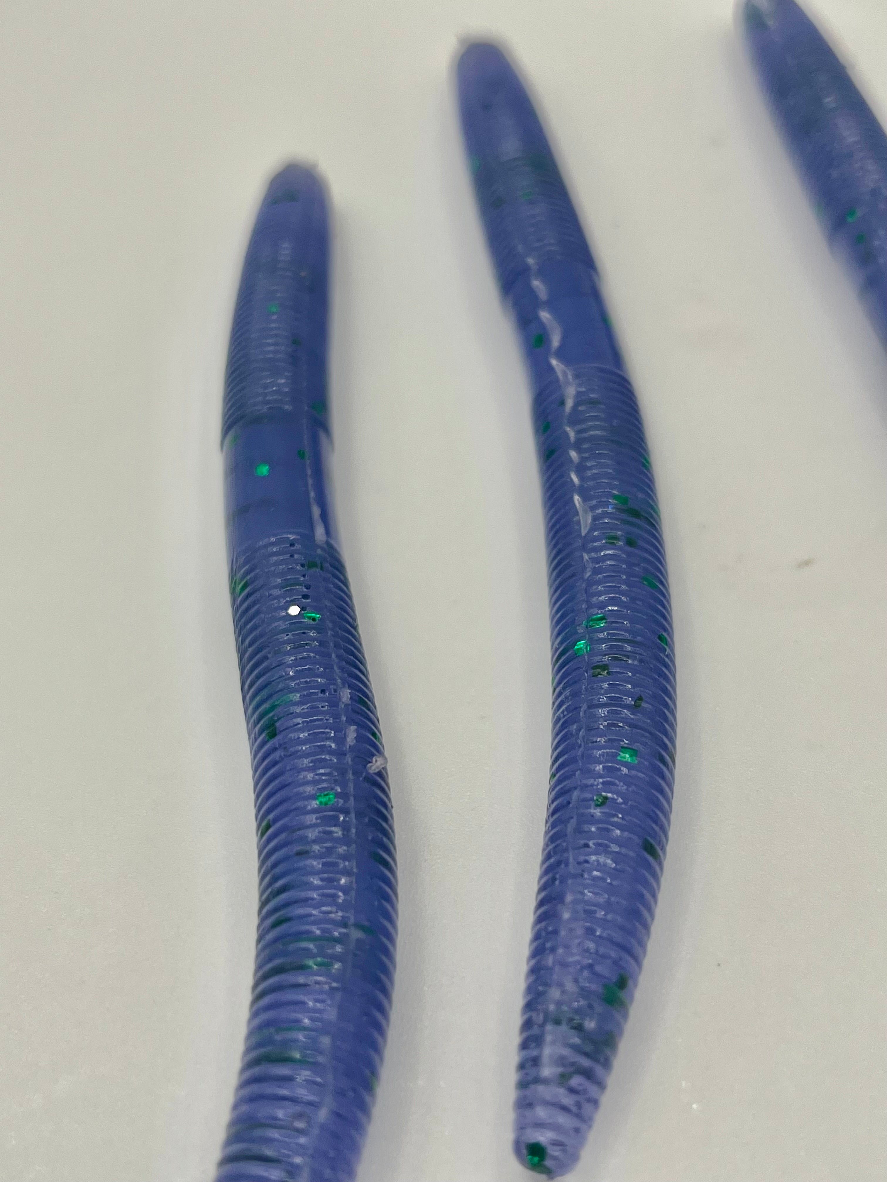 Blue Grape 5in Fishing Worm - 8 Pack Soft Plastic Lures for Enhanced Fishing Trips & Versatile Techniques