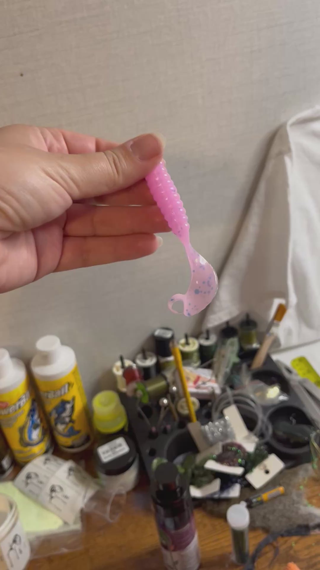 Blue Bubble Gum 3 IN. Curly Tail Swim Baits - 8 Pack